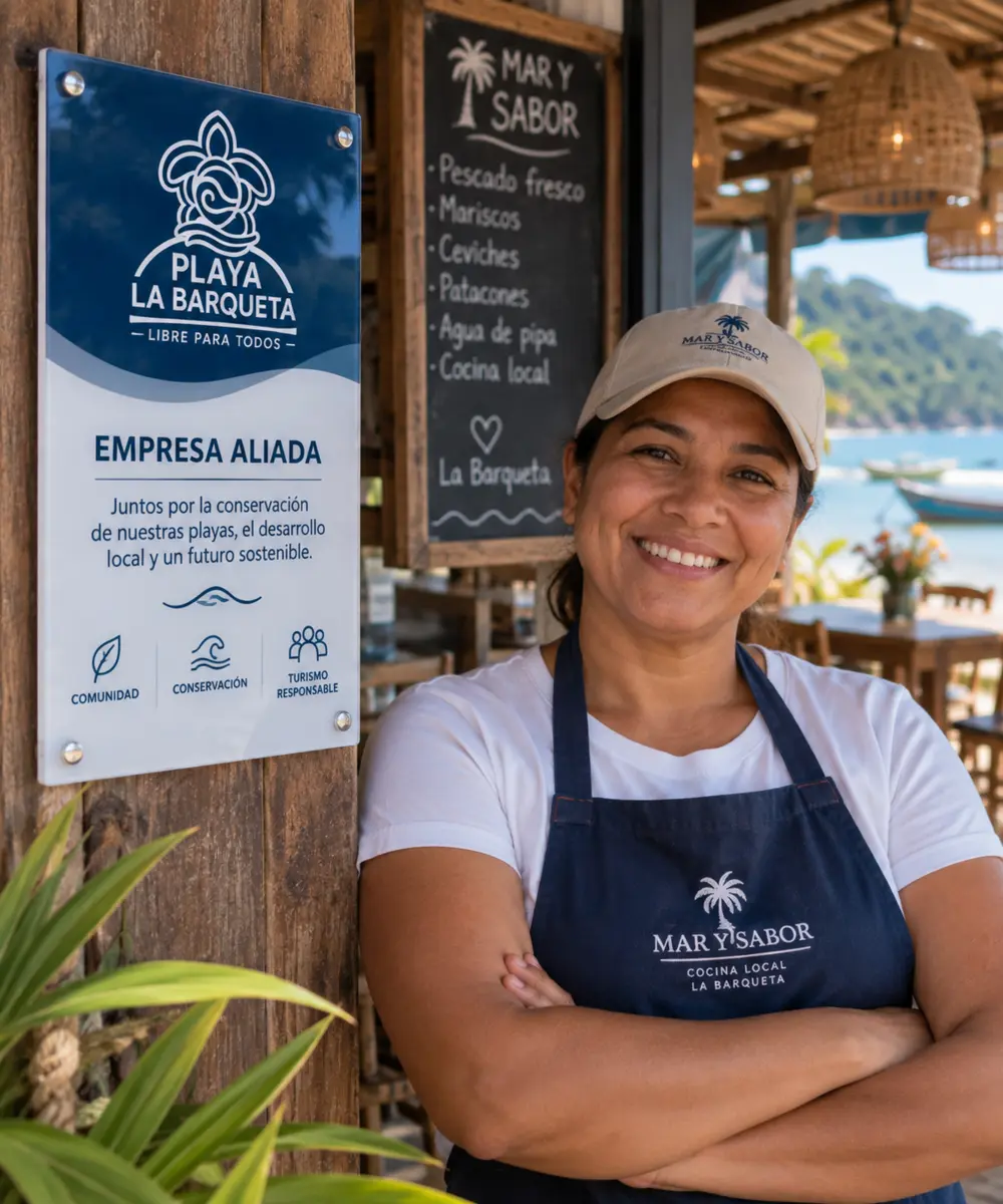 Representante de una empresa aliada de Playa La Barqueta